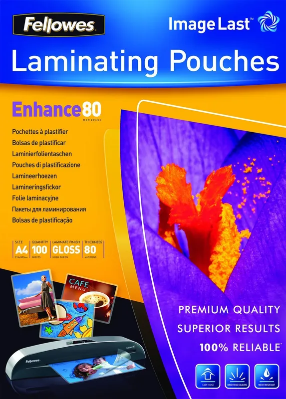 LAMINATOR POUCH IMAGELAST/A4 80 100PCS 5306114 FELLOWES