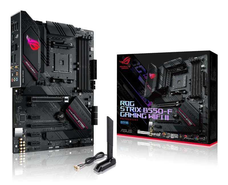 Mainboard|ASUS|AMD B550|SAM4|ATX|Memory DDR4|Memory slots 4|3xPCI-Express 3.0 1x|1xPCI-Express 3.0 4x|1xPCI-Express 4.0 16x|2xM.2|1xHDMI|1xDisplayPort|2xAudio-In|3xAudio-Out|2xUSB 2.0|5xUSB 3.2|1xUSB type C|1xOptical S/PDIF|1xRJ45|2xRF-Out|STRIXB550-FGAMWIFIII