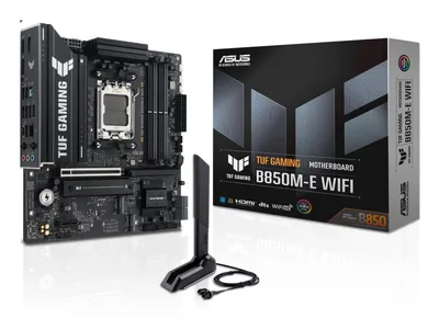 Mainboard|ASUS|AMD B850|SAM5|Micro-ATX|Memory DDR5|Memory slots 4|1xPCI-Express 4.0 1x|1xPCI-Express 4.0 16x|1xPCI-Express 5.0 16x|3xM.2|1xHDMI|2xDisplayPort|4xUSB 2.0|2xUSB 3.2|2xUSB-C|1xPS/2|1xRJ45|3xAudio port|TUFGAMINGB850M-EWIFI