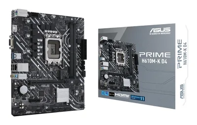Mainboard|ASUS|Intel H610|LGA1700|MicroATX|Memory DDR4|Memory slots 2|1xPCI-Express 3.0 1x|1xPCI-Express 4.0 16x|1xM.2|1x15pin D-sub|1xHDMI|2xAudio-In|1xAudio-Out|4xUSB 2.0|2xUSB 3.2|1xPS/2|1xRJ45|PRIMEH610M-KD4