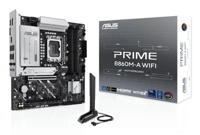 Mainboard|ASUS|Intel B860 Express|LGA1851|Micro-ATX|Memory DDR5|Memory slots 4|1xPCI-Express 4.0 1x|1xPCI-Express 4.0 16x|1xPCI-Express 5.0 16x|2xM.2|1xHDMI|1xDisplayPort|7xUSB 2.0|1xUSB-C|1xUSB-C w/Thunderbolt|1xOptical S/PDIF|1xRJ45|3xAudio port|PRIMEB860M-AWIFI