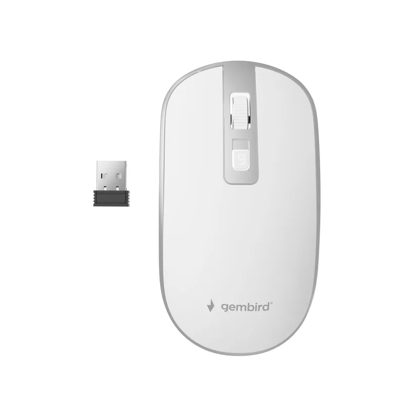 MOUSE USB OPTICAL WRL WHITE/SILVER MUSW-4B-06-WS GEMBIRD