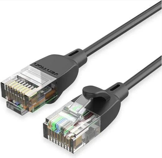 PATCH CABLE CAT.6A UTP/1.5M BLACK SLIM IBIBG VENTION