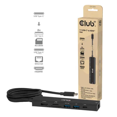 I/O HUB 7IN1 USB-C HDMI/140W CSV-2555 CLUB3D