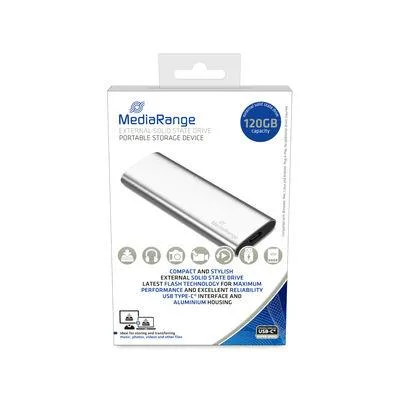 External SSD|MEDIARANGE|Read speed 450 MB/s|Write speed 420 MB/s|Form factor M.2|NVMe Yes| 120 GB|MR1100