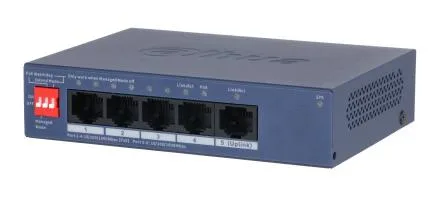 Switch|DAHUA|CS4005-4GT-36|Switch type Managed|Switch layer L2|Form factor Desktop/Wall-Mounting|5xRJ-45 ports|RJ-45 Ports Type Gigabit Ethernet (10/100/1000)|5xGigabit Ethernet (copper) ports quantity|Power over Ethernet (PoE) Yes|4xPower over Ethernet (PoE) ports quantity|Total Power over Ethernet (PoE) budget 36 W|CS4005-4GT-36