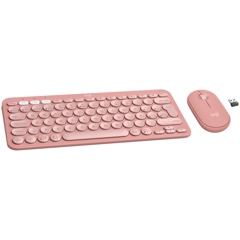 LOGITECH Pebble 2 Bluetooth Keyboard Combo - TONAL ROSE - US INT'L