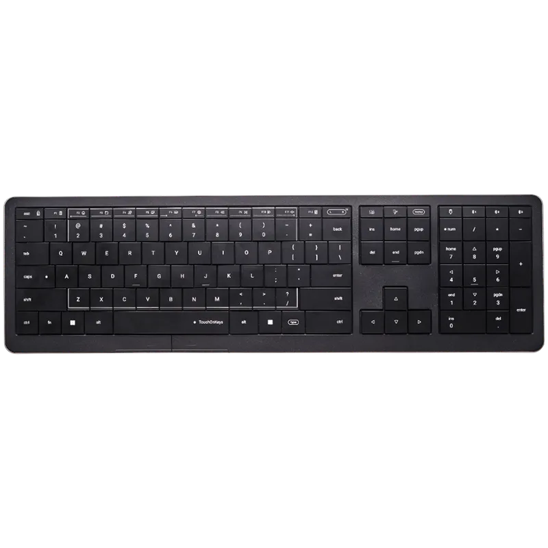 CLEVETURA CLVX 1 Touch-On-Keys AI Wireless Keyboard, ANSI US Windows Layout, Scissor Switches, Aluminum Chassis, Interactive RGB, Windows/Linux/MacOS support