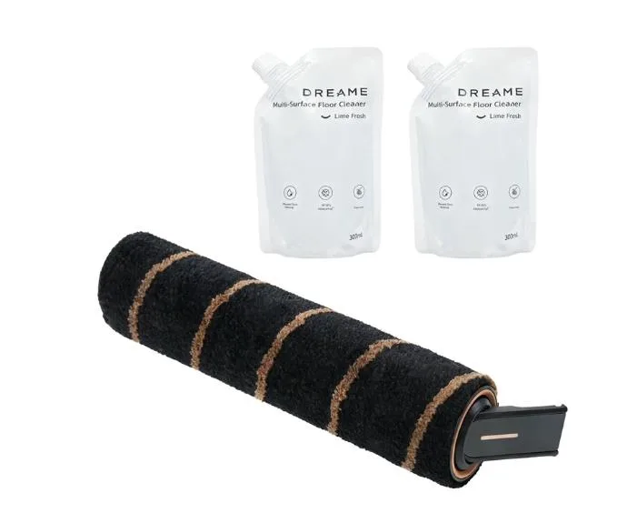 Vacuum Cleaner Accessory|DREAME|Soft Brush Roller*1+ Multi-Surface Floor Cleaner 300ml*2|Model VFBA|For  R20, V18, Z10, Z30|VFBA