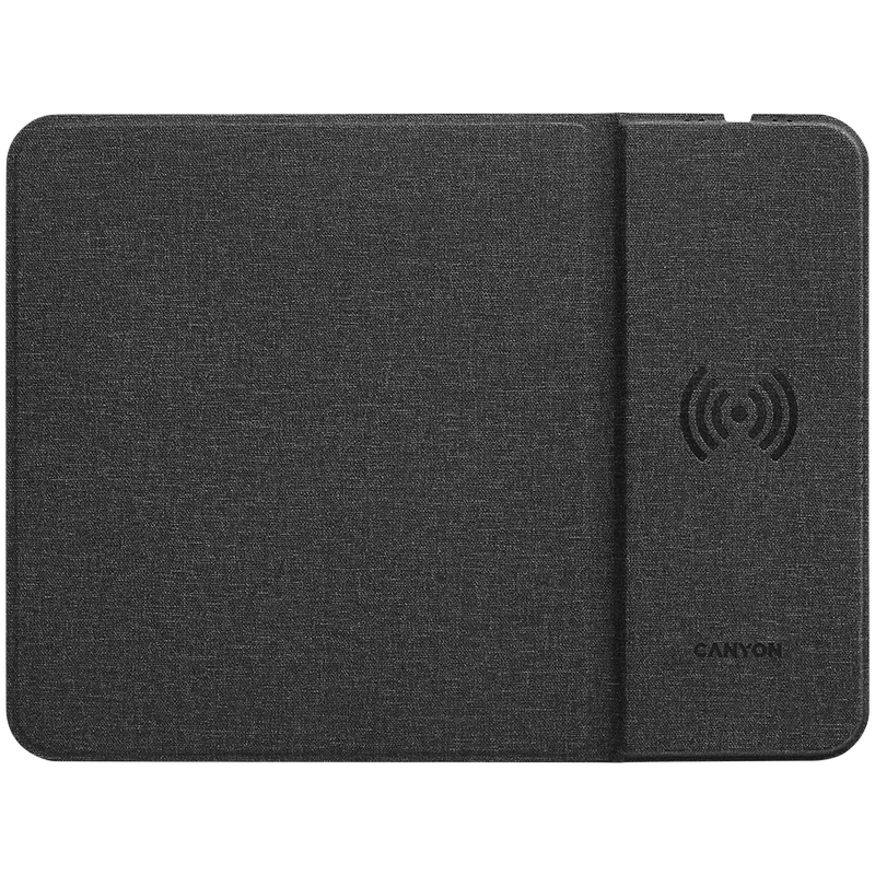 CANYON MP-W5, Mouse Mat with wireless charger, Input 5V/2A,9V2A Output 5W/7.5W/10W, 324*244*6mm, USB Type C cable length 1m, Black, 220g