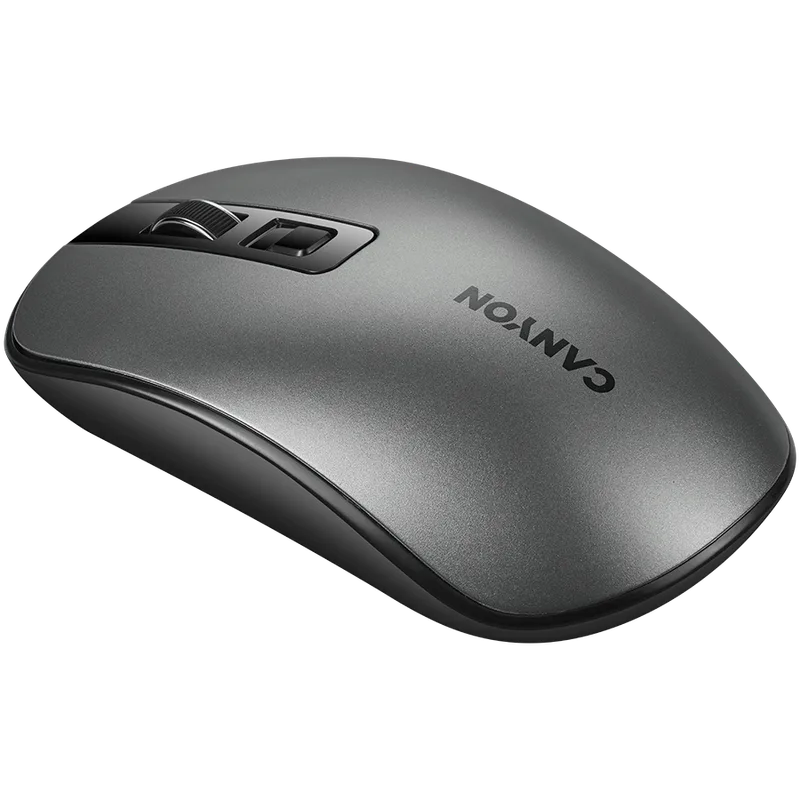 CANYON MW-18, 2.4GHz Wireless Rechargeable Mouse with Pixart sensor, 4keys, Silent switch for right/left keys,DPI: 800/1200/1600, Max. usage 50 hours for one time full charged, 300mAh Li-poly battery, Dark grey, cable length 0.6m, 116.4*63.3*32.3mm, 0.075kg