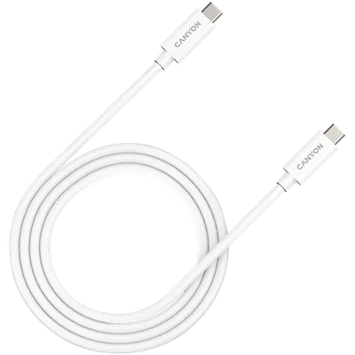 CANYON UC-44, cable, U4-CC-5A1M-E, USB4 TYPE-C to TYPE-C cable assembly 40G 1m 5A 240W(ERP) with E-MARK, CE, ROHS, white