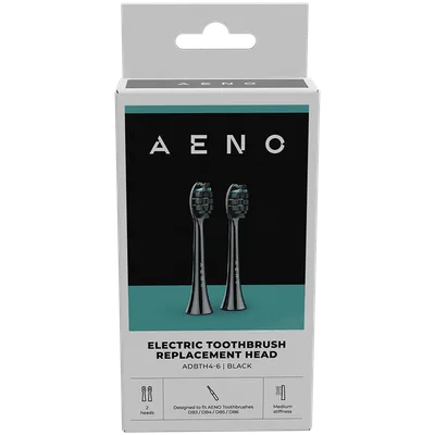 AENO Replacement Toothbrush Heads for DB3/DB4/DB5/DB6, Black, 2 pcs