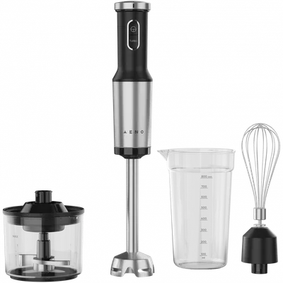 AENO HB4B Hand Blender Set, 1200W, Tiger Teeth Cutter, Whisk, Black