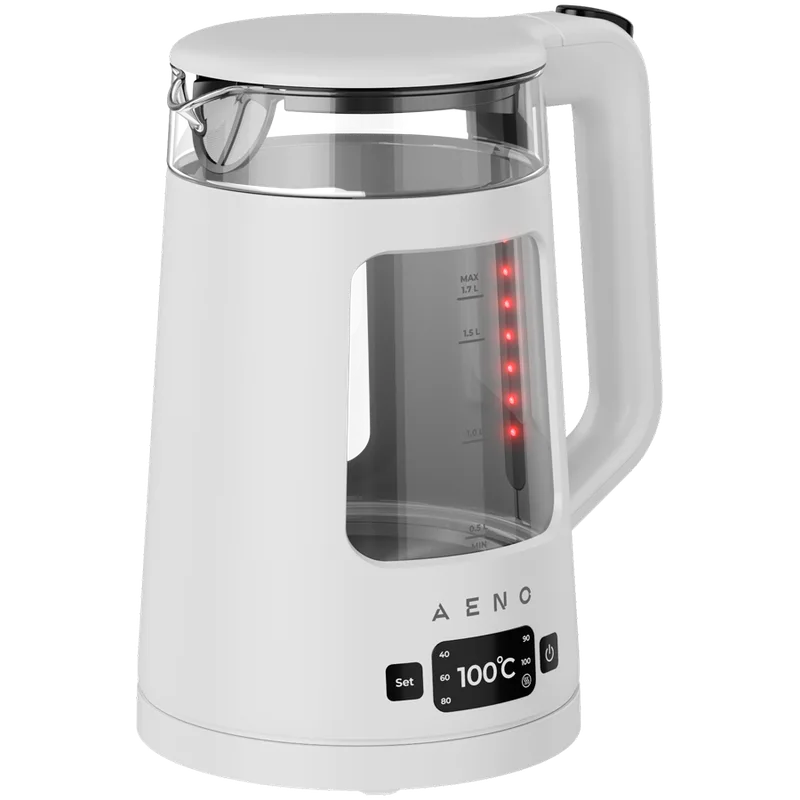 AENO EK6 Electric Kettle, 1.7L, LED Display, Temp Control 40-100°C, Strix