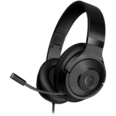 LORGAR Noah 101, Gaming headset with microphone, 3.5mm jack connection, cable length 2m, foldable design, PU leather ear pads, size: 185*195*80mm, 0.245kg, black