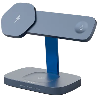 CANYON Wireless Charging Station Hexagon 310 3in1 DarkGrey/Blue