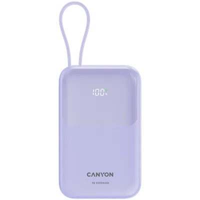 CANYON power bank OnPower 101 built-in cable 10000 mAh PD22.5W Purple