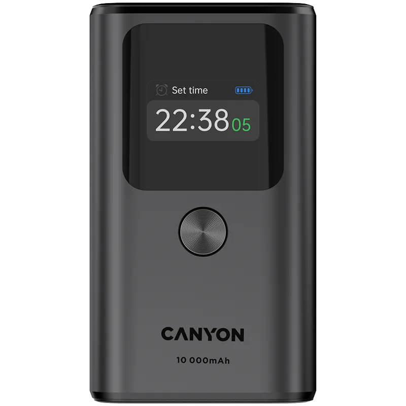 CANYON power bank OnPower 130 TFT 10000 mAh PD30W Dark Grey