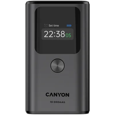 CANYON power bank OnPower 130 TFT 10000 mAh PD30W Dark Grey