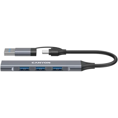 CANYON hub DS-02 4in1 USB-A/C Grey