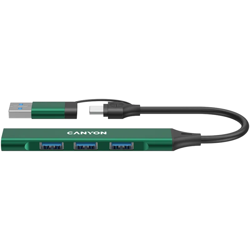 CANYON hub DS-02 4in1 USB-A/C Green