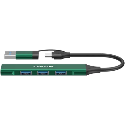 CANYON hub DS-02 4in1 USB-A/C Green