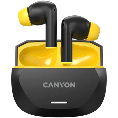 CANYON headset HEXAGON 7 TWS ANC+ENC Wireless Charge Black Yellow