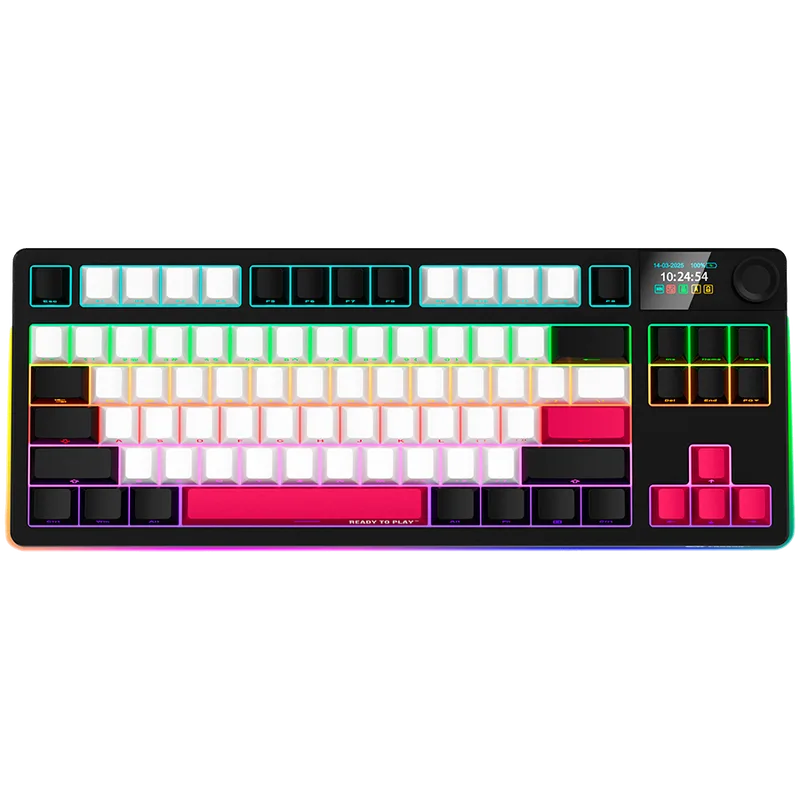 LORGAR KBP70TKLW, Wireless TKL Mechanical Gaming Keyboard Pro, Black/red, EN layout