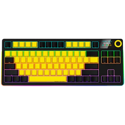 LORGAR KBP70TKLW, Wireless TKL Mechanical Gaming Keyboard Pro, Black/yellow, EN layout