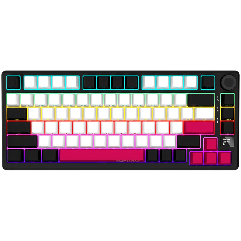 LORGAR KBP7075W, Wireless 75% Mechanical Gaming Keyboard Pro, Black/red, EN layout