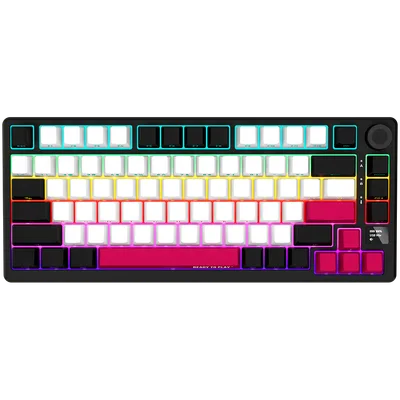 LORGAR KBP7075W, Wireless 75% Mechanical Gaming Keyboard Pro, Black/red, EN layout