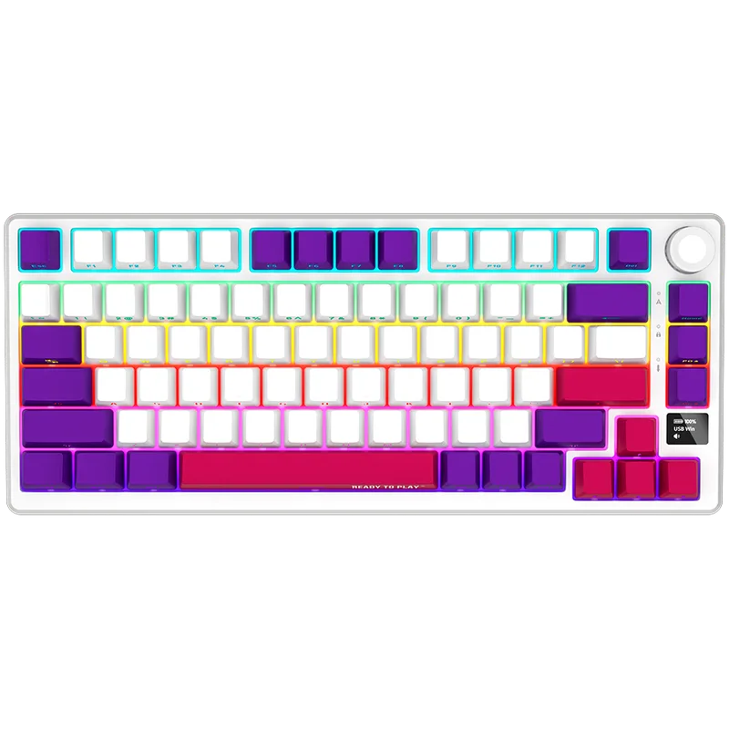 LORGAR KBP7075W, Wireless 75% Mechanical Gaming Keyboard Pro, White, EN layout