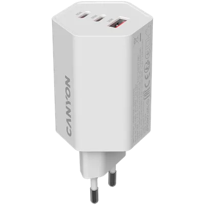 CANYON charger HEXAGON 65 GaN 65W 2xPD 1xQC EU White