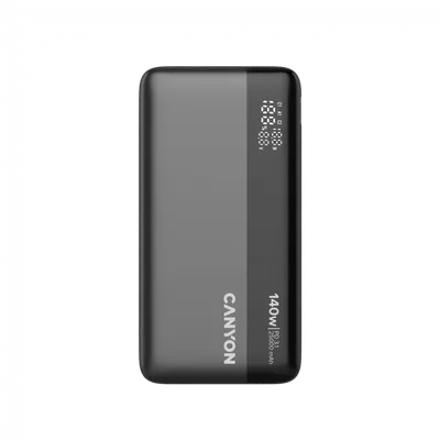 CANYON Power Bank PB-240, 25000mAh PD140W display power bank,Size160.0x82x27 mm Weight 508+-10g, Dark Grey