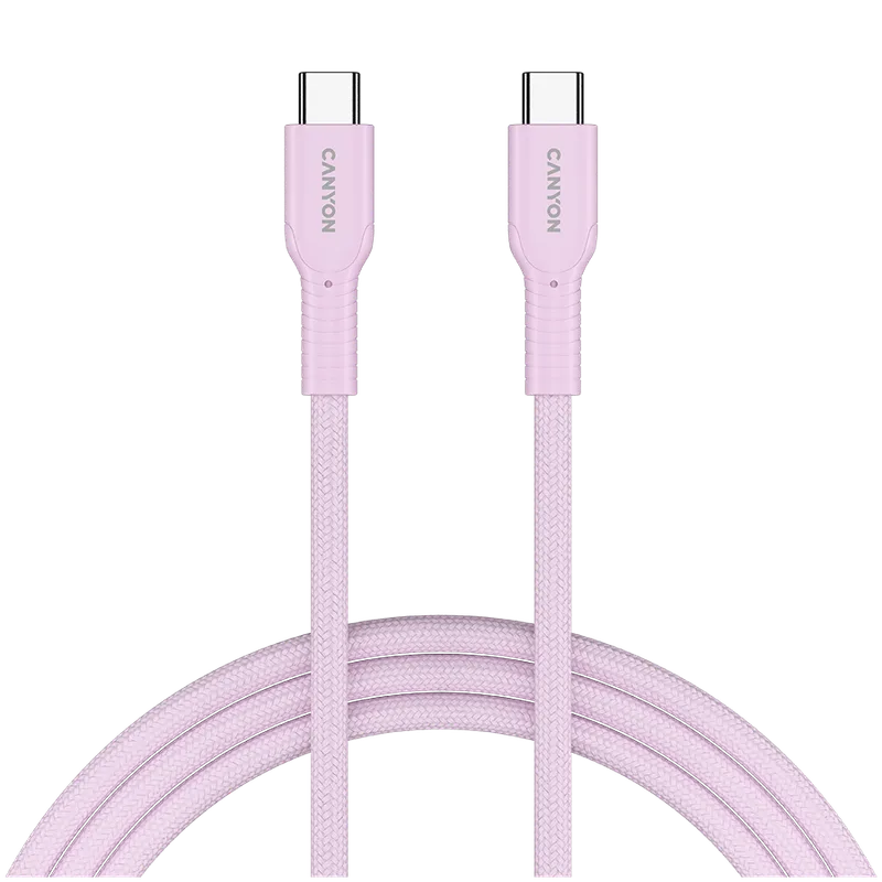 CANYON cable OnWire 60CL C-C 60W COLOR Braided 1m Pink