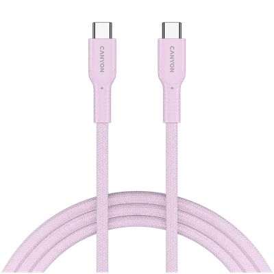 CANYON cable OnWire 60CL C-C 60W COLOR Braided 1m Pink