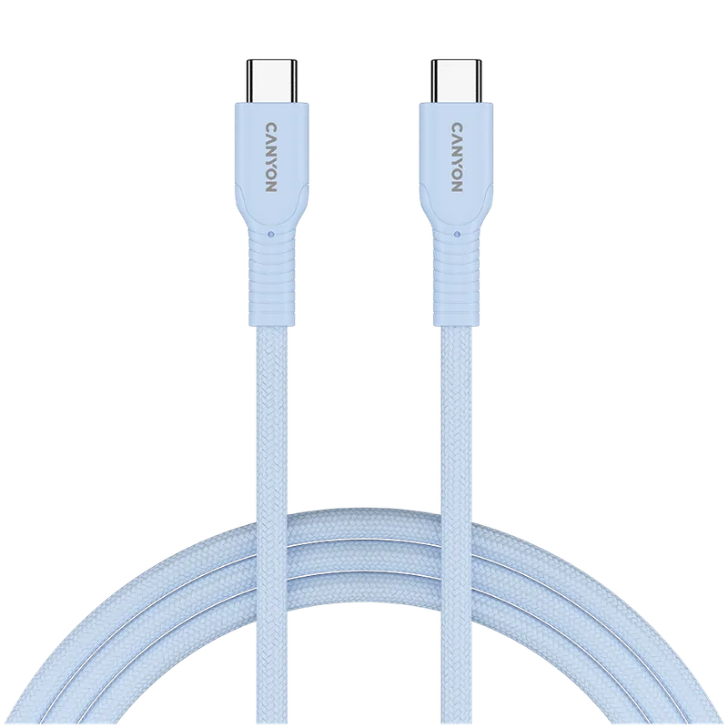 CANYON cable OnWire 60CL C-C 60W COLOR Braided 1m Light Blue