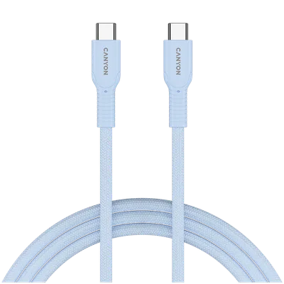 CANYON cable OnWire 60CL C-C 60W COLOR Braided 1m Light Blue