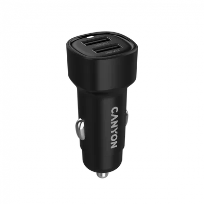 CANYON car charger OnDrive 24  24W 2xUSB-A Black