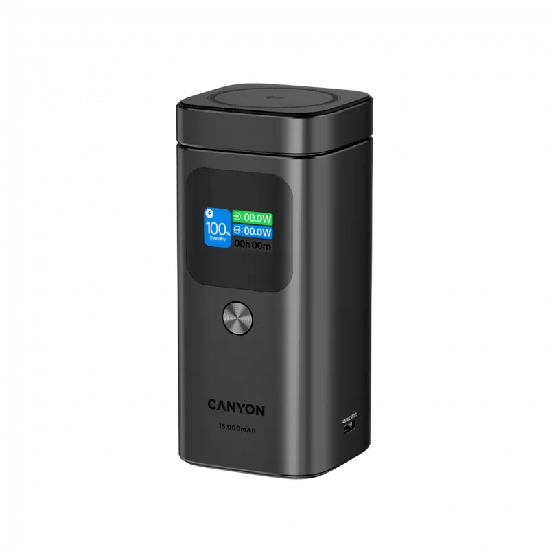 CANYON Qi2 magnetic power bank OnPower 150 15000mAh Aluminium Dark grey