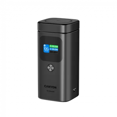 CANYON Qi2 magnetic power bank OnPower 150 15000mAh Aluminium Dark grey