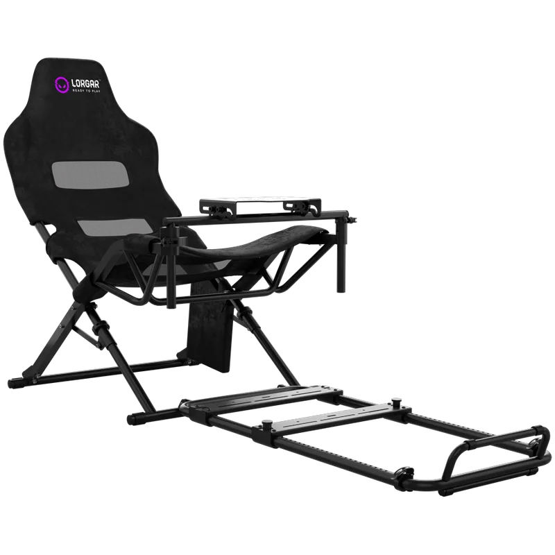 LORGAR FLEX RAF1, Sim Racing Cockpit Advanced, Foldable, 150x72x113 cm-playing, 38x72x126cm-folded, Black