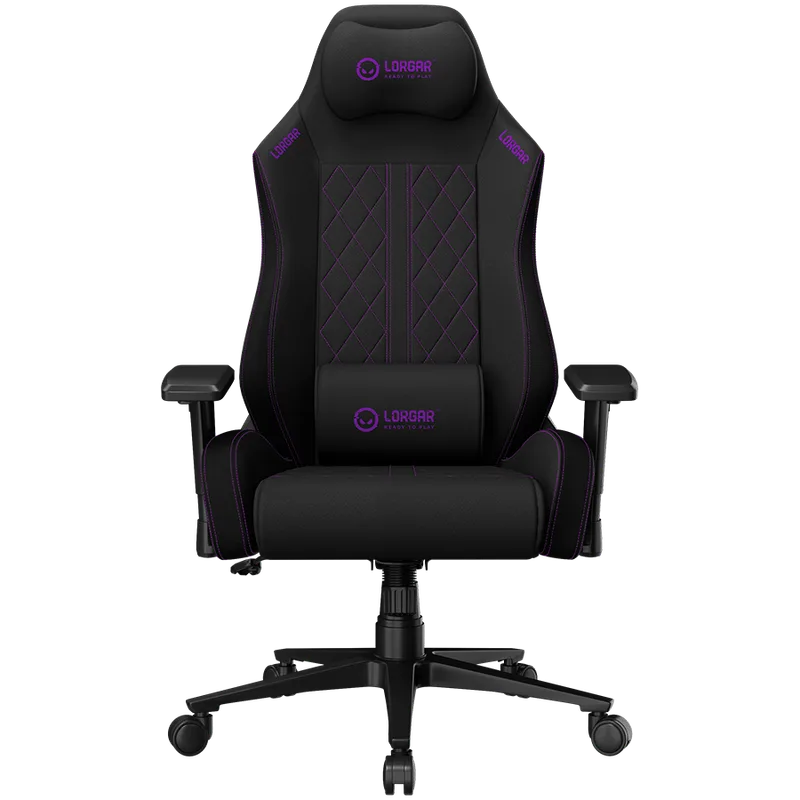LORGAR CHA41, Ergonomic Gaming Chair Advanced, premium anti-stain fabric, Black/purple