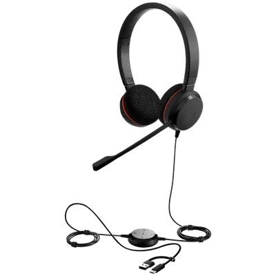JABRA Evolve 20, Stereo UC, USB C/A adapter