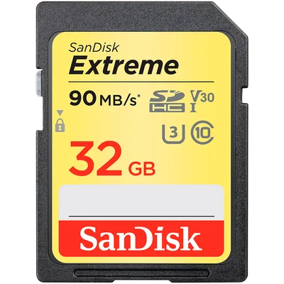 SANDISK Extreme 32GB Memory Card up to 100MB/s, UHS-I, Class 10, U3, V30