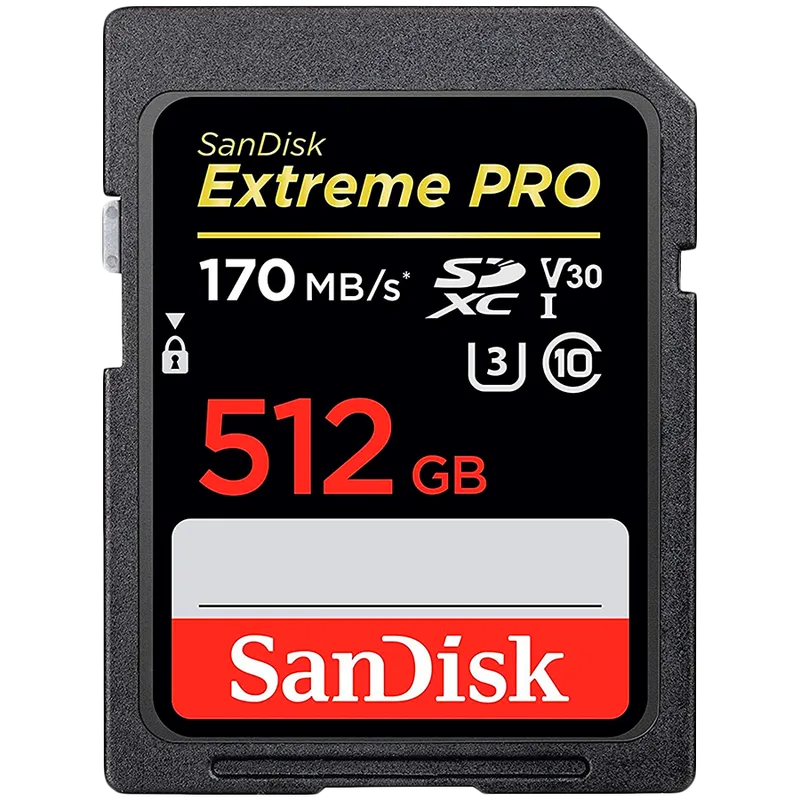 SANDISK Extreme 512GB SDXC Memory Card + 1 year RescuePRO Deluxe up to 180MB/s & 130MB/s Read/Write speeds, UHS-I, Class 10, U3, V30
