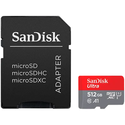 SANDISK Ultra microSDXC 512GB + SD Adapter 150MB/s A1 Class 10 UHS-I