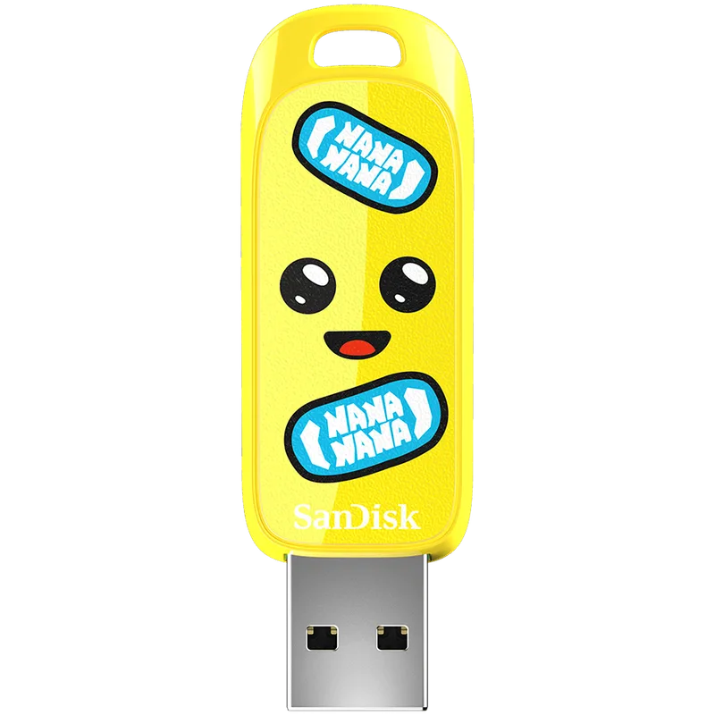 SANDISK USB 3.2,Ingot Type-A,130MB/s,Fortnite Peely Edition,4x6 Box with Windowr,Global