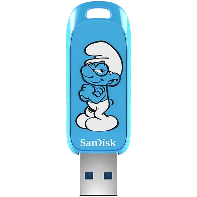 SANDISK USB 3.2,Ingot Type-A,130MB/s,Brainy Smurf Edition,4x6 Blister,Global
